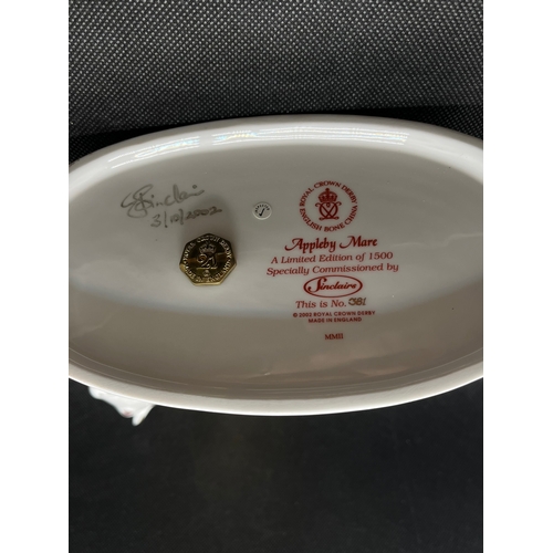 175 - Royal Crown Derby Appleby Mare no. 381/1500 . With box and certificate signed Sinclair to base