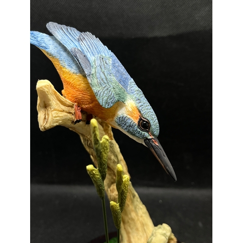 174 - Teviotdale kingfisher and reeds approx. 22cm.  Kingfisher ornament Teviotdale handmade in Hawick Sco... 