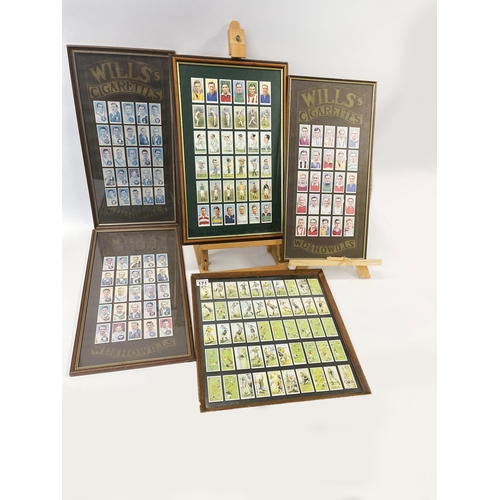 282 - Framed cigarette cards of mixed sporting genres to include football, cricket, horse racing, golf etc... 