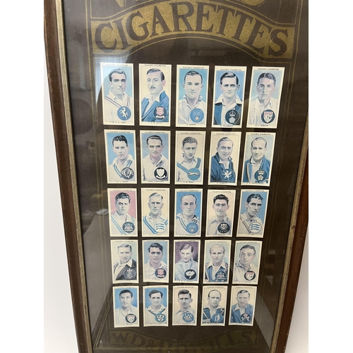 282 - Framed cigarette cards of mixed sporting genres to include football, cricket, horse racing, golf etc... 