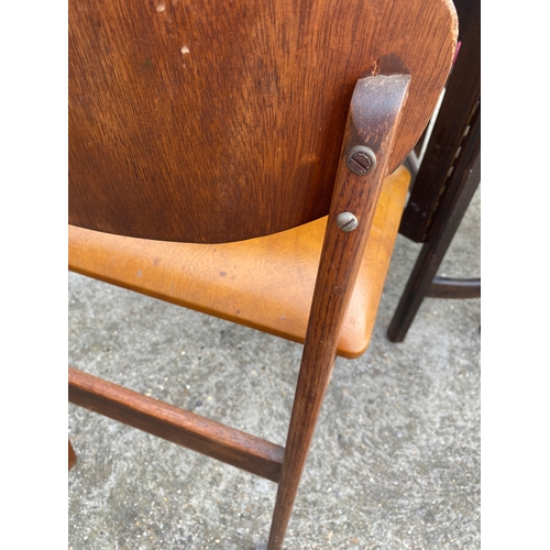 106 - Retro drop leaf Formica table with matching chairs together with Retro Formica table with detachable... 