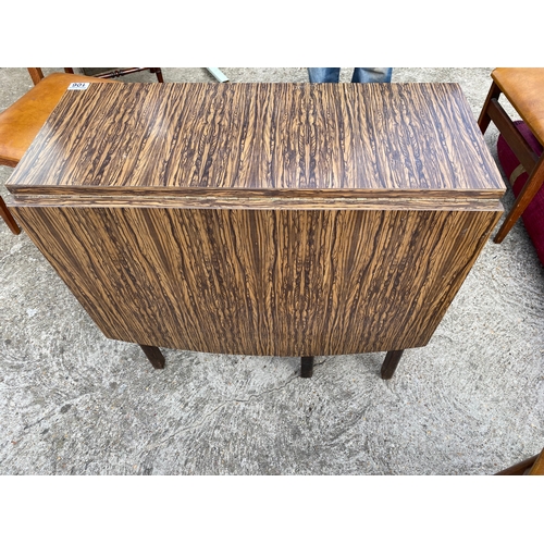 106 - Retro drop leaf Formica table with matching chairs together with Retro Formica table with detachable... 