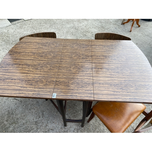 106 - Retro drop leaf Formica table with matching chairs together with Retro Formica table with detachable... 