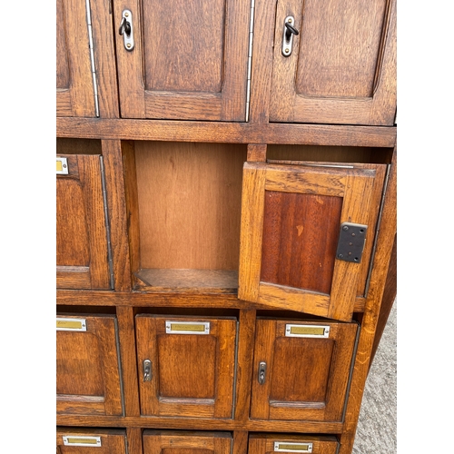 303 - Wooden hotel/industrial style locker / store cabinet with keys