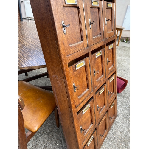 303 - Wooden hotel/industrial style locker / store cabinet with keys