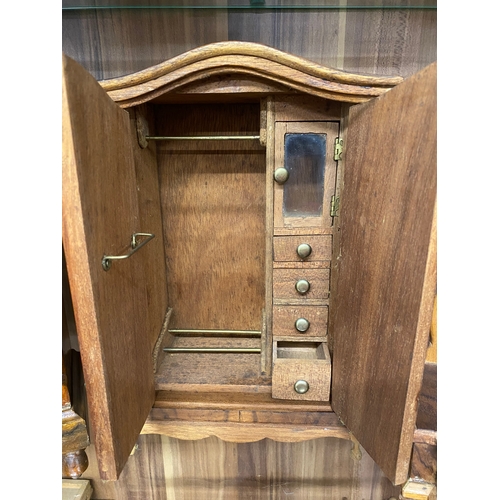 136 - Handcrafted by a cabinetmaker - wooden gentleman's wardrobe with drawers and rail, approx height 26.... 