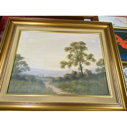 288 - Framed original oil Painting depicting landscape scene, signed lower left by artist .