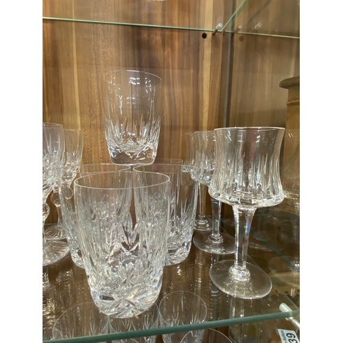 146 - A quantity of cut crystal glassware, to include all different types of glasses, wine glasses, brandy... 