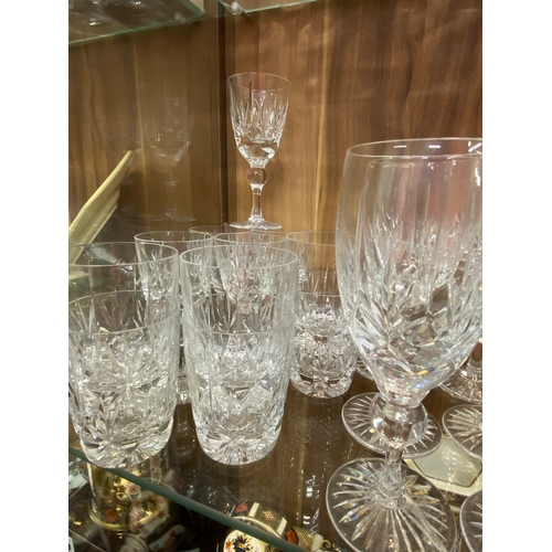 146 - A quantity of cut crystal glassware, to include all different types of glasses, wine glasses, brandy... 