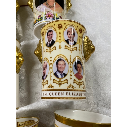 148 - Royal Memorabilia commemorative ceramic beakers/cups, some commissioned by Peter Jones x20 in total