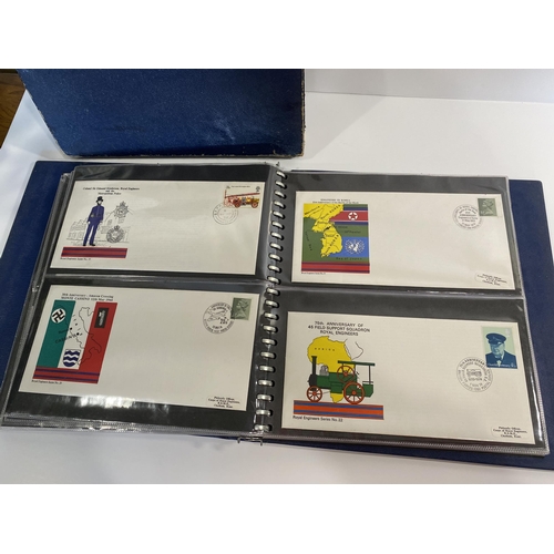 153 - Royal Engineers Commemorative 1st day covers marking important moments in Corps history, in wiro-bou... 