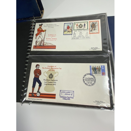 153 - Royal Engineers Commemorative 1st day covers marking important moments in Corps history, in wiro-bou... 