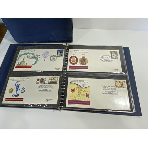 153 - Royal Engineers Commemorative 1st day covers marking important moments in Corps history, in wiro-bou... 