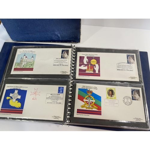 153 - Royal Engineers Commemorative 1st day covers marking important moments in Corps history, in wiro-bou... 