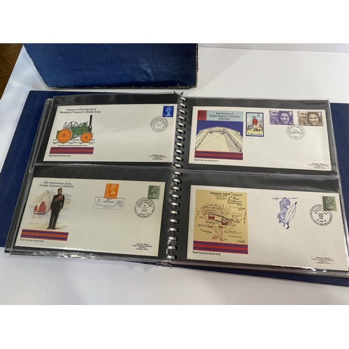 153 - Royal Engineers Commemorative 1st day covers marking important moments in Corps history, in wiro-bou... 