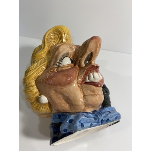 48 - Glazed Expressions Spitting Image hand painted character jug of Margaret Thatcher and Dennis, Limite... 