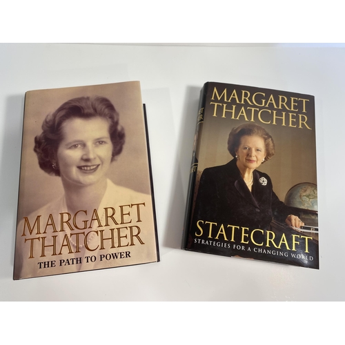 SIGNED COPY - Margaret Thatcher- Hardcover book entitled 'Statecraft for Changing The World' 2002 signed by Margaret Thatcher in blue ink together with The Path to Power signed by Margaret Thatcher in blue ink 1995. Signature verified