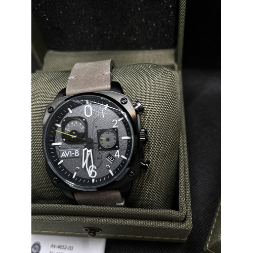 32 - X2 AVI-8 timepieces -  Blakeslee chronograph command pilot, model no. AV-4077-01 case size 43mm, unw... 