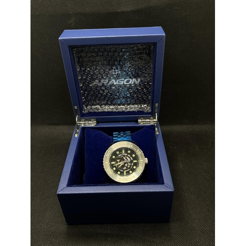 37 - Aragon A252 evo dive master, 50mm case, as new, with box, protective film and literature