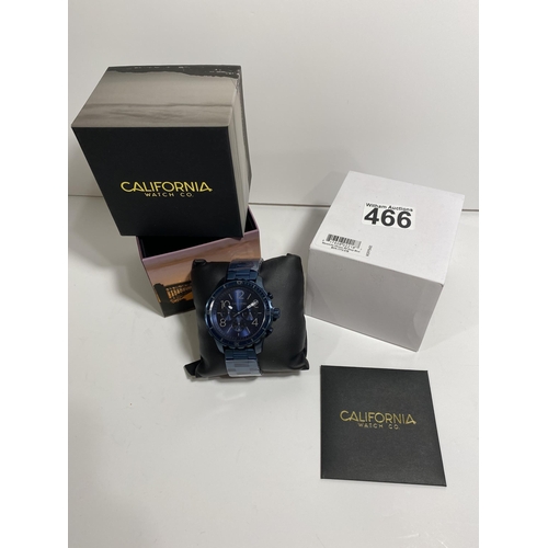 466 - California Watch Co Maverick chrono SS deep blue, mvk-7772-07B , as new with box