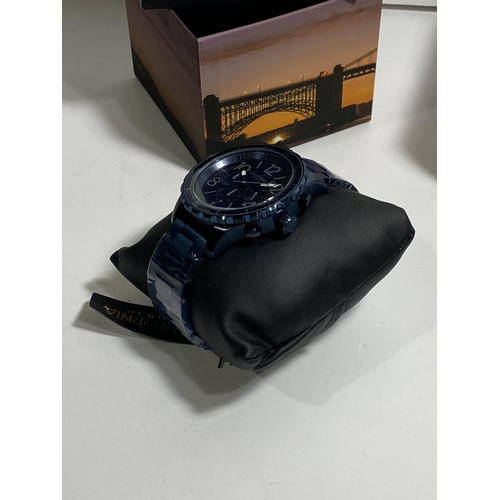 466 - California Watch Co Maverick chrono SS deep blue, mvk-7772-07B , as new with box