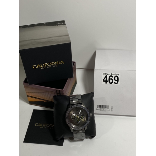 469 - California Watch Co Maverick chrono Stainless steel gunmetal, model no. MVK-2223-02B, case diameter ... 