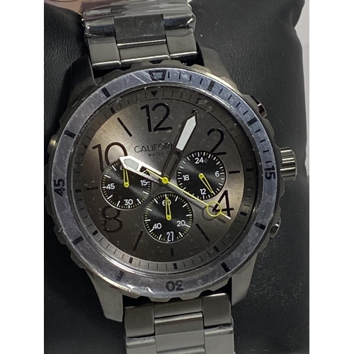 469 - California Watch Co Maverick chrono Stainless steel gunmetal, model no. MVK-2223-02B, case diameter ... 