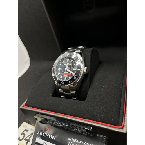 54 - An Archon Offshore black wristwatch, as new with box