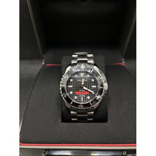 54 - An Archon Offshore black wristwatch, as new with box