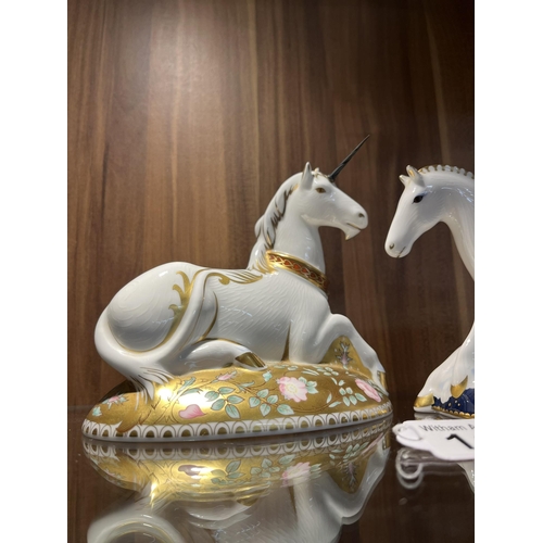 117 - A Royal Crown Derby paperweight, 'Pegasus', designed by June Branscombe, the first of a pair of Myth... 