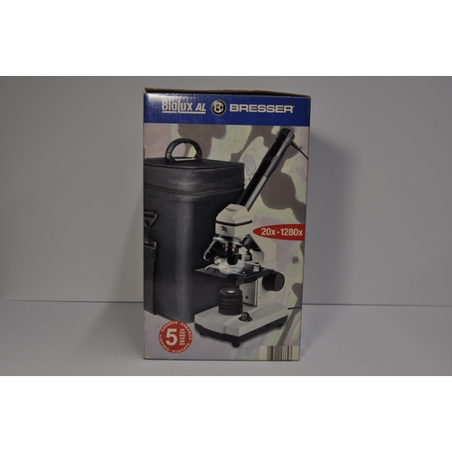 151 - Bresser Biolux AL 20x 1280x Microscope with case and accessories