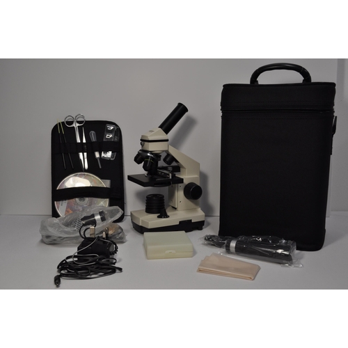 151 - Bresser Biolux AL 20x 1280x Microscope with case and accessories