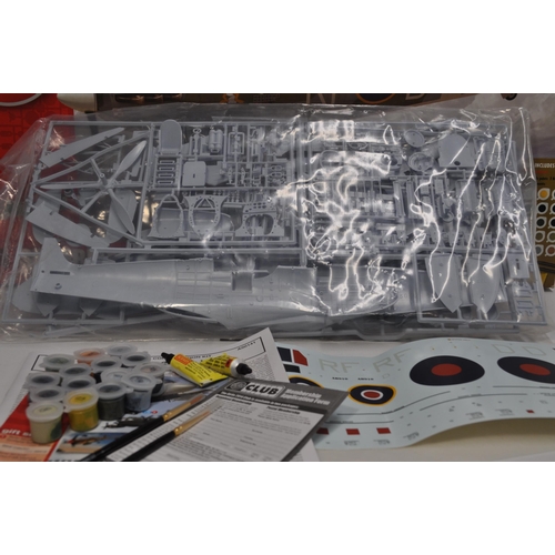 152 - Airfix Supermarine Spitfire MkVb scale 1:24 A50141 together with Airfix British Aerospace Harrier Gr... 