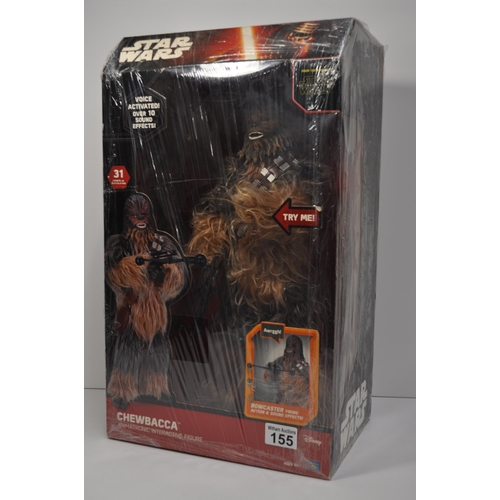 155 - Star Wars Chewbacca Animatronic Interactive Figure, Disney Think Way Toys 13484, Approx height of fi... 