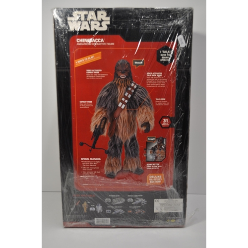 155 - Star Wars Chewbacca Animatronic Interactive Figure, Disney Think Way Toys 13484, Approx height of fi... 