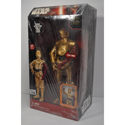 156 - Star Wars C3P0 Animatronic Interactive Figure, Disney Think Way Toys , 13485, Approx height of figur... 