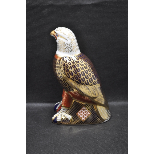 16 - Royal Crown Derby Bald Eagle paperweight with stopper in box