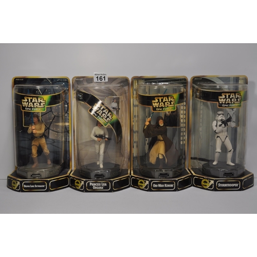 161 - x4 Star Wars Epic Force 1998 figures Princess Leia Organa, Stormtrooper, Bespin Luke Skywalkers Obi ... 