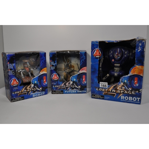 166 - Lost in Space x 3 1997 Trend masters items - Future Smith, Battle Ravaged Robot, Robot with blazing ... 