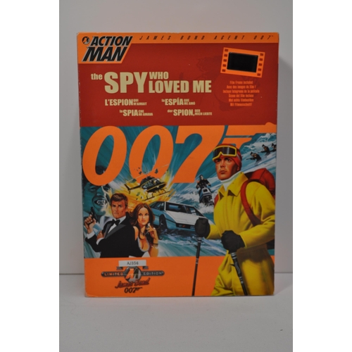 179 - x2 Action Man figures, to include 1999 agent 007 the Spy who Loved me no.AJ357 limited edition new u... 