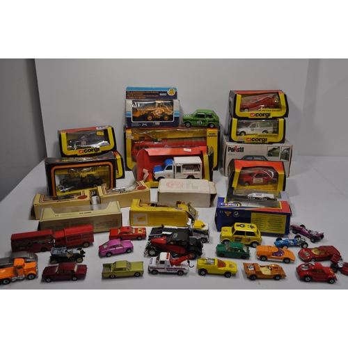 183 - A selection of boxed Corgi toy cars, matchbox etc. cars and other boxed and unboxed diecast cars