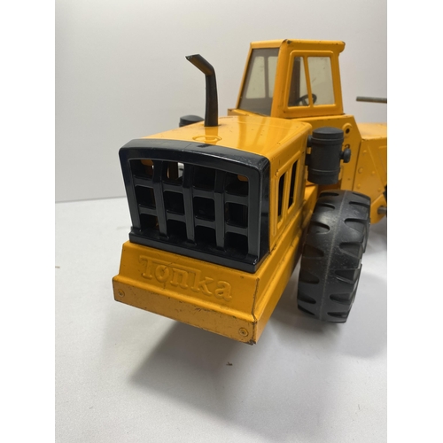 190 - Mighty Tonka 54726 orange road grader with snow plough, c.1970, purchased in the Middle East, approx... 