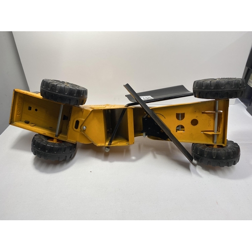 190 - Mighty Tonka 54726 orange road grader with snow plough, c.1970, purchased in the Middle East, approx... 