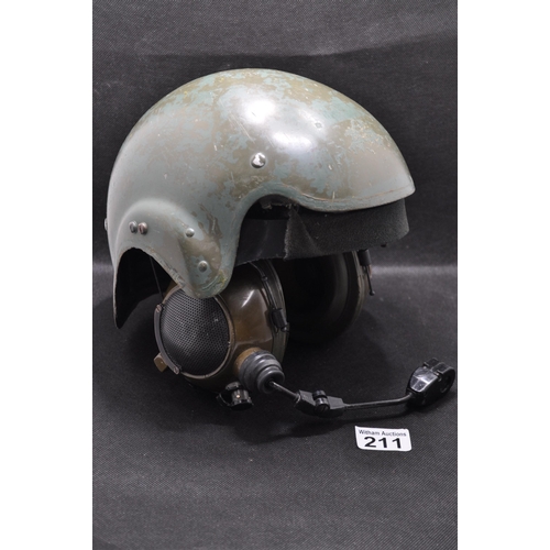 211 - Possibly British issue tanker helmet with its internal headphones and microphone