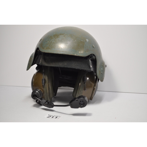 211 - Possibly British issue tanker helmet with its internal headphones and microphone