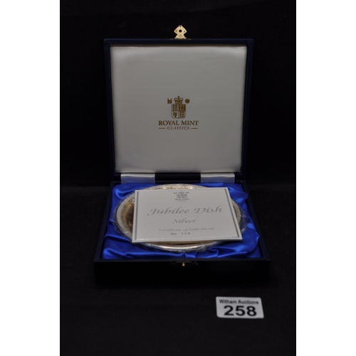 258 - Royal Mint Paul Barrowclift .925 sterling Silver Juiblee Dish with box and Certificate 113, gross we... 