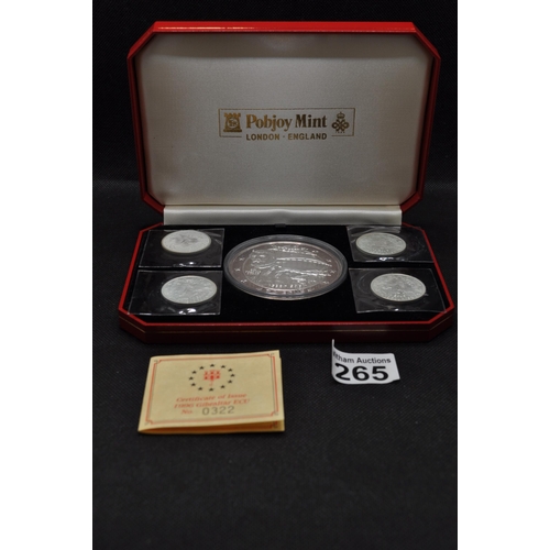 265 - Pobjoy Mint Ltd Gibraltar 5 oz ECU 1996  silver coin depiting Sir Francis Drake and the Golden Hind ... 