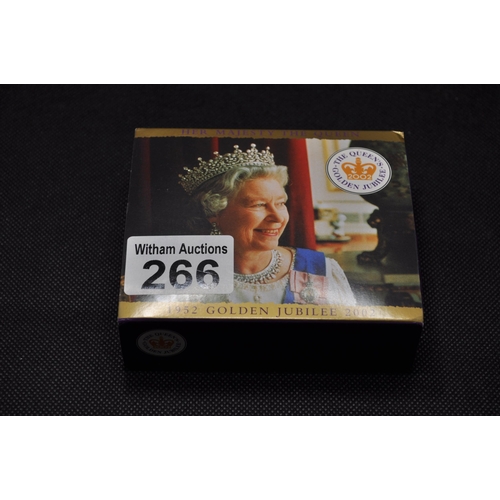 266 - Royal Mint Her Majesty The Queen Golden Jubilee 2002 22ct gold £5 Crown Coin, Certificate no.2395, l... 