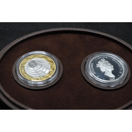 271 - Marconi - Limited edition Two coin set with box, outer sleeve and certificate, Canada and Britain pa... 