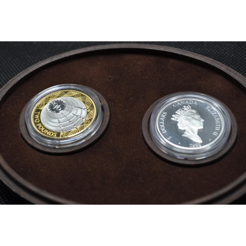 271 - Marconi - Limited edition Two coin set with box, outer sleeve and certificate, Canada and Britain pa... 